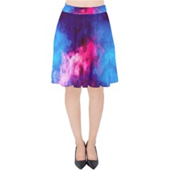 Colorful Pink And Blue Disco Smoke - Mist, Digital Art Velvet High Waist Skirt by picsaspassion