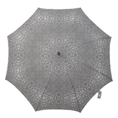 Modern Ornate Geometric Silver Pattern Hook Handle Umbrellas (medium) by dflcprintsclothing