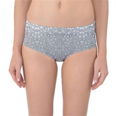 Modern Ornate Geometric Silver Pattern Mid-waist Bikini Bottoms by dflcprintsclothing