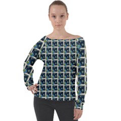 Babuls Illusion Off Shoulder Long Sleeve Velour Top by Sparkle