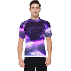 Illustration Scene Blue Men s Short Sleeve Rash Guard by Dutashop