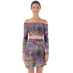 Vectors Background Off Shoulder Top With Skirt Set by Dutashop