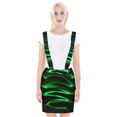 Green Light Painting Zig-zag Braces Suspender Skirt by Dutashop