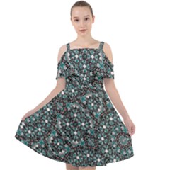 Intricate Texture Ornate Camouflage Pattern Cut Out Shoulders Chiffon Dress by dflcprintsclothing