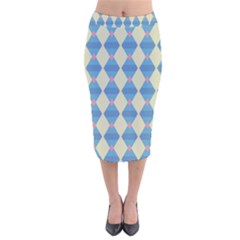 Pattern Texture Chevron Velvet Midi Pencil Skirt by Dutashop