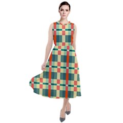 Texture Plaid Round Neck Boho Dress by Dutashop