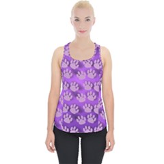 Pattern Texture Feet Dog Purple Piece Up Tank Top by Dutashop