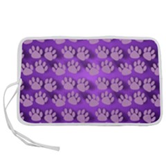Pattern Texture Feet Dog Purple Pen Storage Case (m) by Dutashop