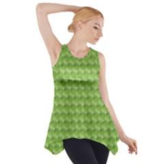 Green Pattern Ornate Background Side Drop Tank Tunic by Dutashop
