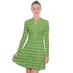 Green Pattern Ornate Background Long Sleeve Panel Dress by Dutashop