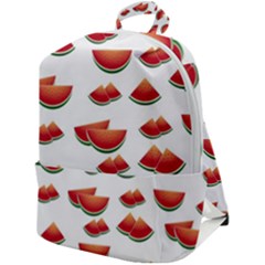 Summer Watermelon Pattern Zip Up Backpack by Dutashop