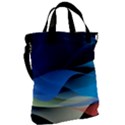 Flower Background Blue Design Canvas Messenger Bag View2