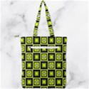 Green Pattern Square Squares Double Zip Up Tote Bag View2