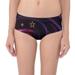 Background Abstract Star Mid-waist Bikini Bottoms by Dutashop