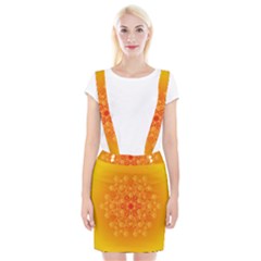 Fractal Yellow Orange Braces Suspender Skirt by Dutashop