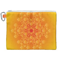 Fractal Yellow Orange Canvas Cosmetic Bag (xxl) by Dutashop