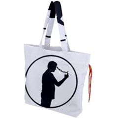 Mobile Phone Addiction Concept Drawing Drawstring Tote Bag by dflcprintsclothing