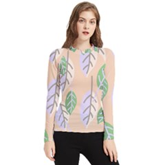 Leaf Pink Women s Long Sleeve Rash Guard by Dutashop