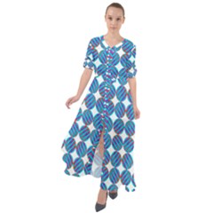 Geometric Dots Pattern Waist Tie Boho Maxi Dress by Dutashop