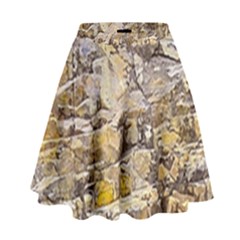 Rocky Texture Grunge Print Design High Waist Skirt by dflcprintsclothing