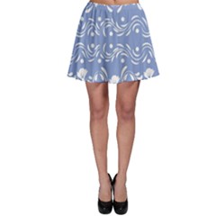 Blue White Ornament Skater Skirt by Eskimos