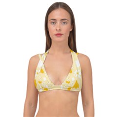 Abstract Daisy Double Strap Halter Bikini Top by Eskimos