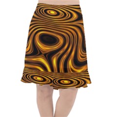 Wave Abstract Lines Fishtail Chiffon Skirt by Dutashop