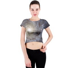 Spiral Galaxy Crew Neck Crop Top by ExtraAwesomeSauce