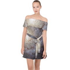 Spiral Galaxy Off Shoulder Chiffon Dress by ExtraAwesomeSauce