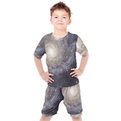 Spiral Galaxy Kids  Tee And Shorts Set by ExtraAwesomeSauce