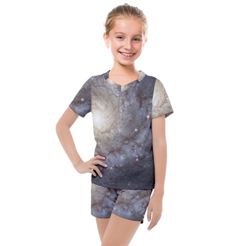 Spiral Galaxy Kids  Mesh Tee And Shorts Set by ExtraAwesomeSauce