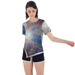 Colorful Galaxy Asymmetrical Short Sleeve Sports Tee by ExtraAwesomeSauce