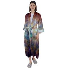 Colorful Galaxy Maxi Satin Kimono by ExtraAwesomeSauce