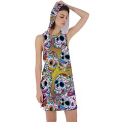 Sugar Skulls Racer Back Hoodie Dress by ExtraAwesomeSauce