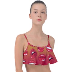 Hot Lips Frill Bikini Top by ExtraAwesomeSauce