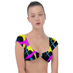 Splatter Splatter Cap Sleeve Ring Bikini Top by ExtraAwesomeSauce