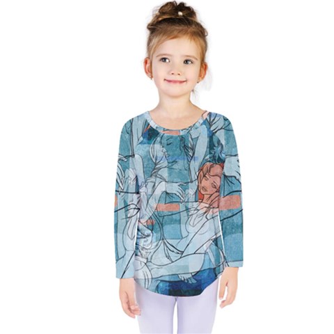 Retro Girls Kids  Long Sleeve Tee by ExtraAwesomeSauce