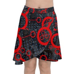 Tech - Red Chiffon Wrap Front Skirt by ExtraAwesomeSauce