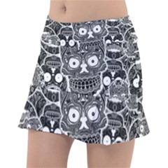 Sugar Skulls Bw Classic Tennis Skirt by ExtraAwesomeSauce