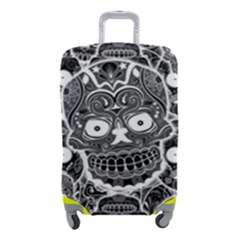 Sugar Skulls Bw Luggage Cover (small) by ExtraAwesomeSauce