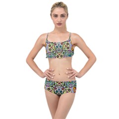 Sugar Skulls Pattern Layered Top Bikini Set by ExtraAwesomeSauce