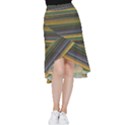 Multicolored Linear Abstract Print Frill Hi Low Chiffon Skirt View1