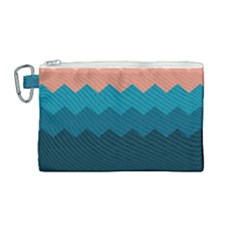 Flat Ocean Waves Palette Canvas Cosmetic Bag (medium) by goljakoff