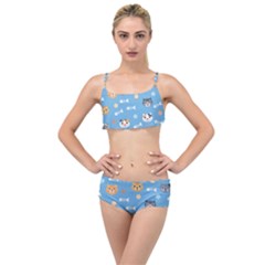 Cute Cat Pattern Layered Top Bikini Set by ExtraAwesomeSauce