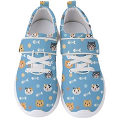Cute Cat Pattern Men s Velcro Strap Shoes by ExtraAwesomeSauce