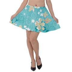 Floral Pattern Velvet Skater Skirt by ExtraAwesomeSauce