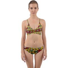 Leaves Pattern Wrap Around Bikini Set by ExtraAwesomeSauce