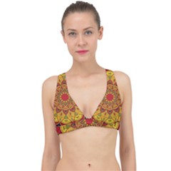 Mandela Flower Orange And Red Classic Banded Bikini Top by ExtraAwesomeSauce