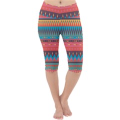 Native American Pattern Lightweight Velour Cropped Yoga Leggings by ExtraAwesomeSauce