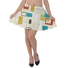 Retro Pattern Vintage Velvet Skater Skirt by ExtraAwesomeSauce